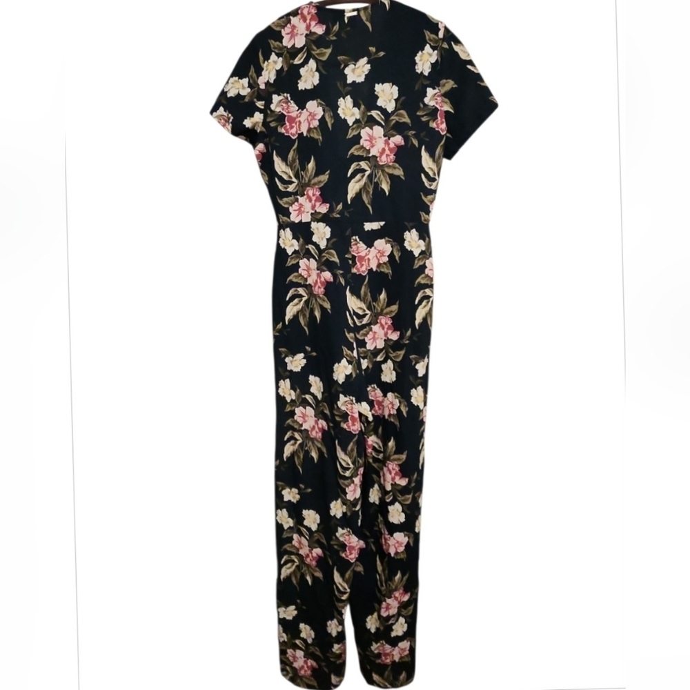 NWOT Volcom Haute Tropic Wide Leg Floral Jumpsuit Pant Suit Dark Green Size XS - Picture 10 of 11